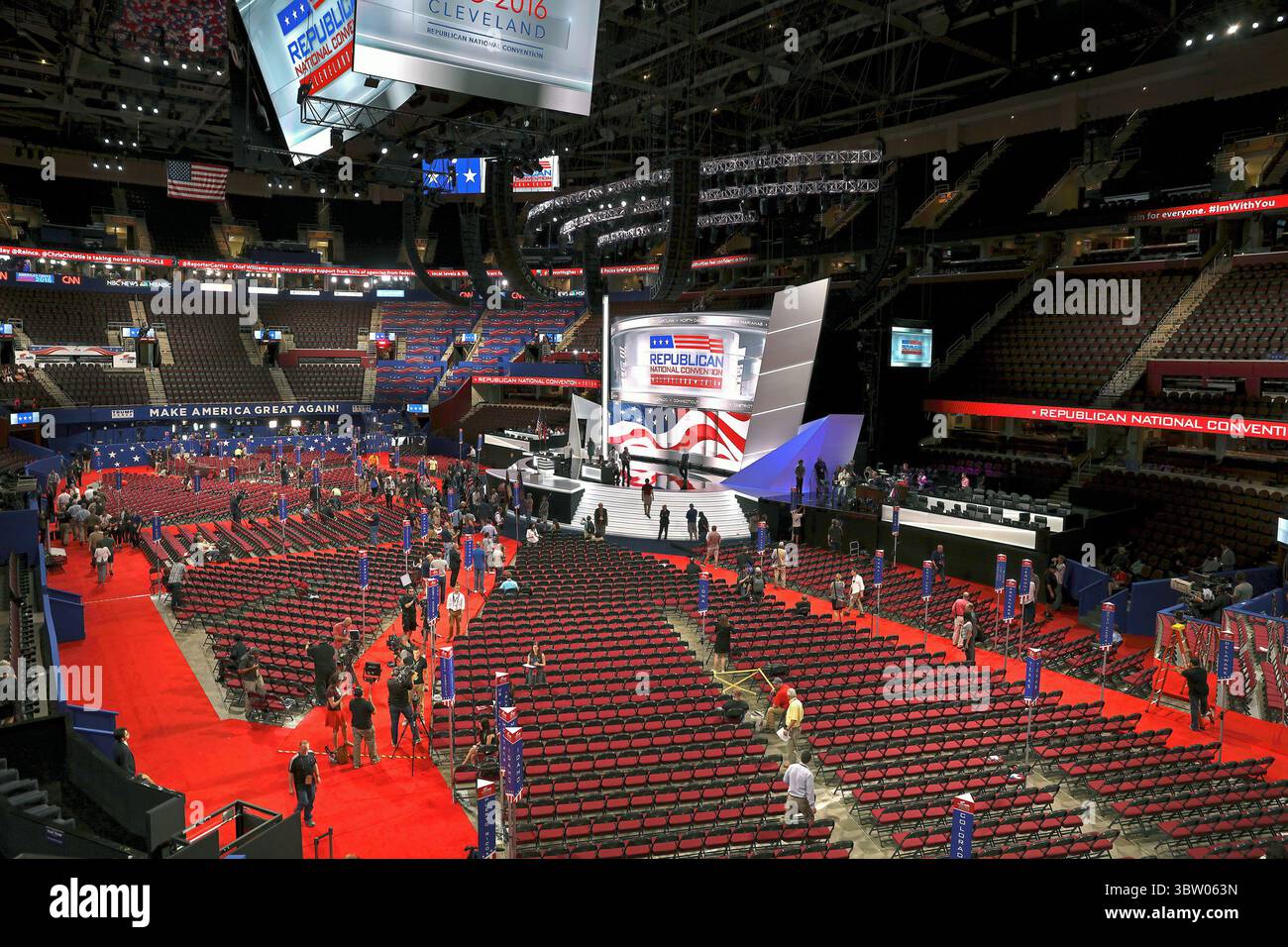 17 luglio 2016, Cleveland, Ohio, Stati Uniti: Cleveland, Ohio, Stati Uniti, 17 luglio 2016. viste generali della Quicken Arena prima dell'inizio della Convention Nazionale di nomina Repubblicana (Credit Image: © Mark Reinstein/ZUMA Wire) Foto Stock