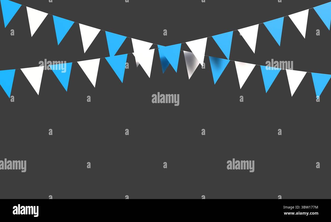 bandiera blu bianco triangolo oggetto oktoberfest mese di ottobre birra alcolici festa tedesca festa bavarese oktoberfest festa festa birra munic Foto Stock