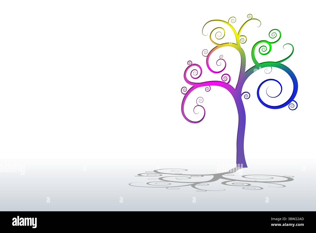 Colorato disegno a spirale dell'albero Foto Stock