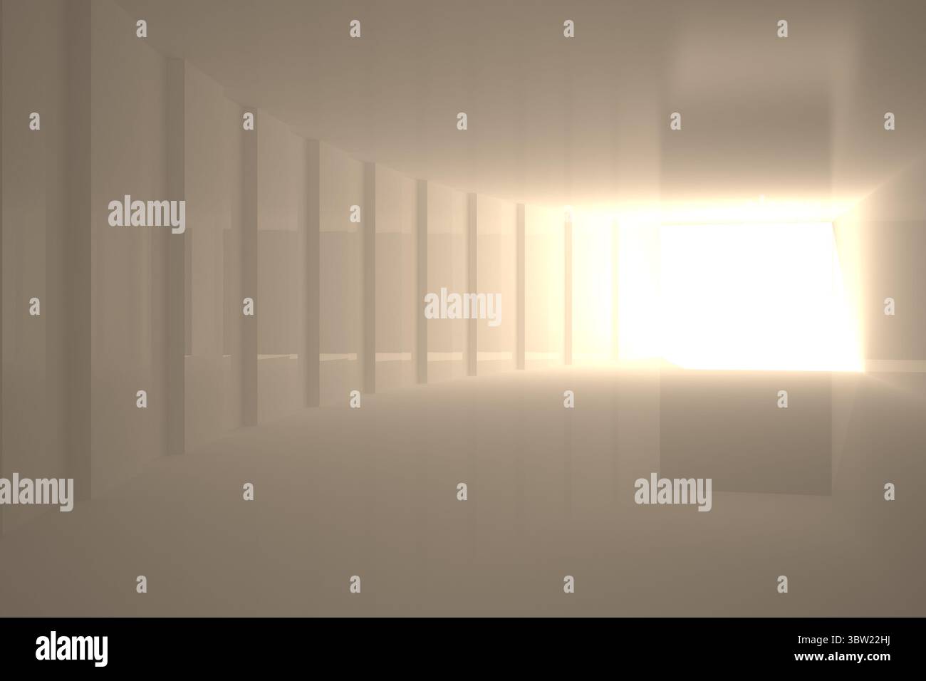 Luce brillante in una camera ricurva Foto Stock