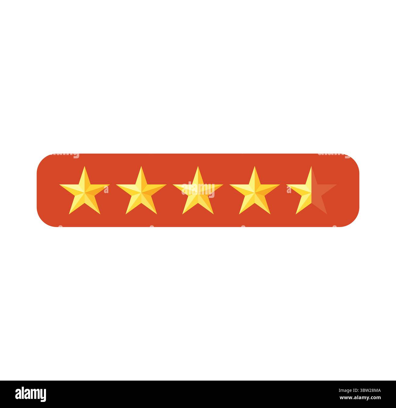 Vettore con logo di valutazione a 4,5 stelle – Design con icona piatta di valutazione a mezza stella Illustrazione Vettoriale