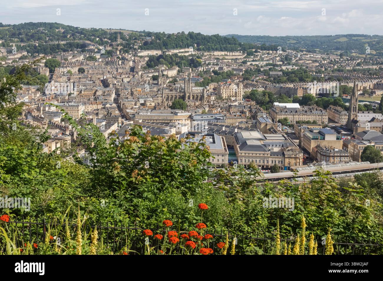 Inghilterra, Somerset, Bath, Alexandra Park, vista panoramica della città dal parco Foto Stock