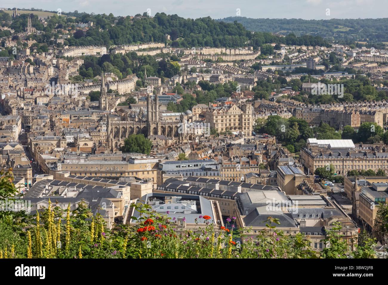 Inghilterra, Somerset, Bath, Alexandra Park, vista panoramica della città dal parco Foto Stock