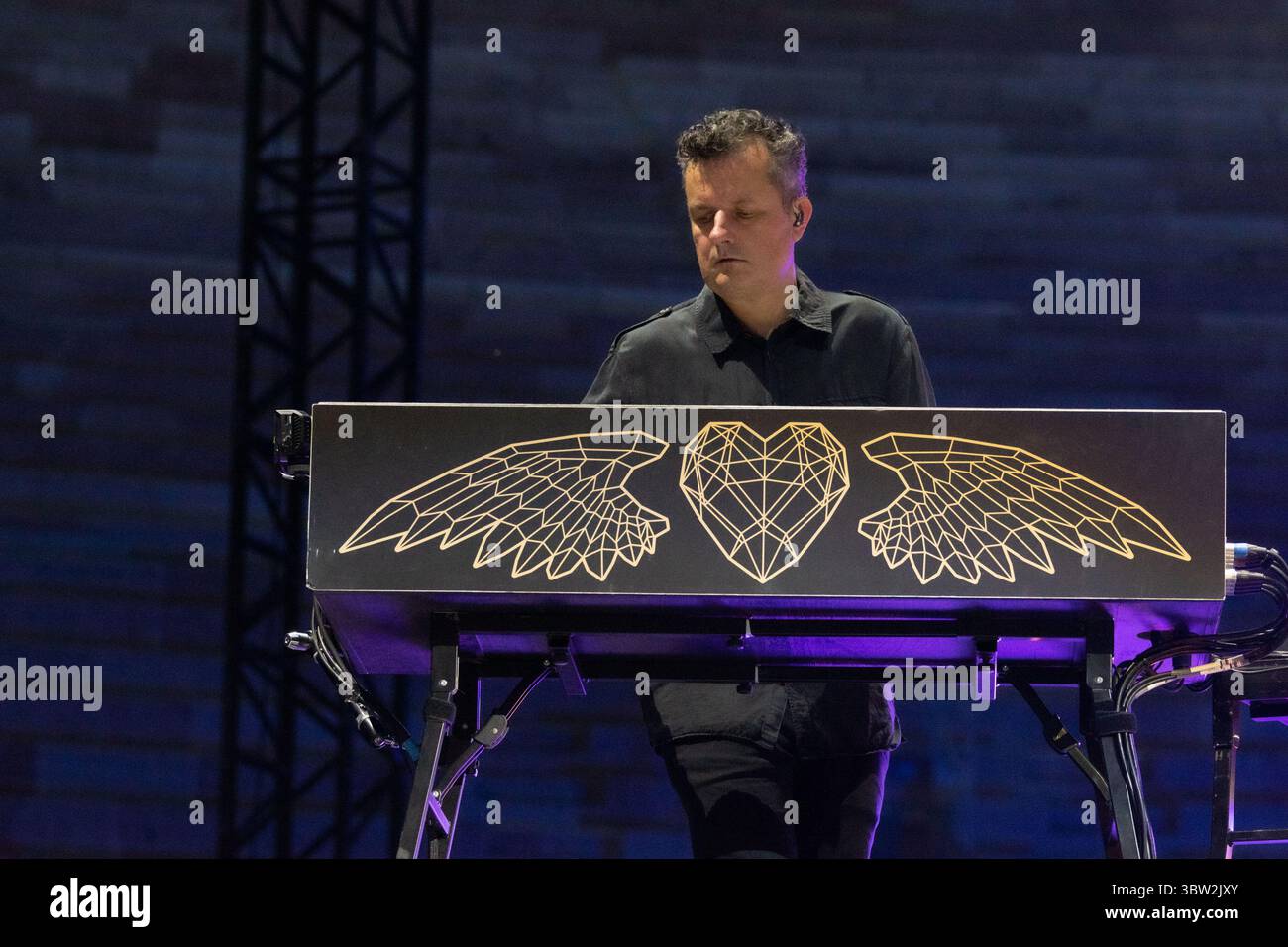 Arena, Verona, Italia, 15 luglio 2025, Erik Ljunggren (menti semplici) durante Simple Minds - Concerto musicale Foto Stock