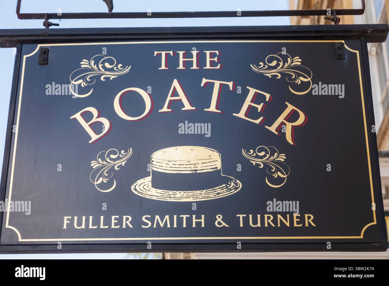 Inghilterra, Somerset, Bath, The Boater Pub, cartello pub Foto Stock