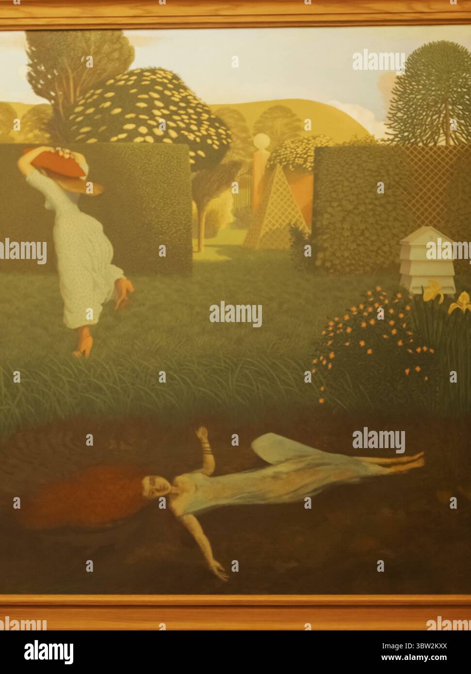 Inghilterra, Somerset, Bath, Victoria Art Gallery, dipinto intitolato "The Riverbank (Ophelia)" di David Inshaw datato 1980 Foto Stock