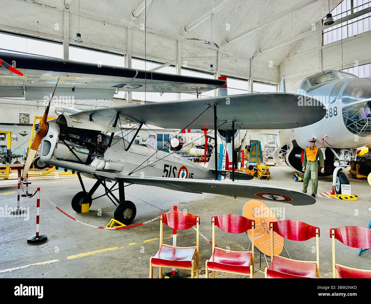 SV-4 Stampe Biplane, Rochefort Naval Aviation Museum, Francia Foto Stock