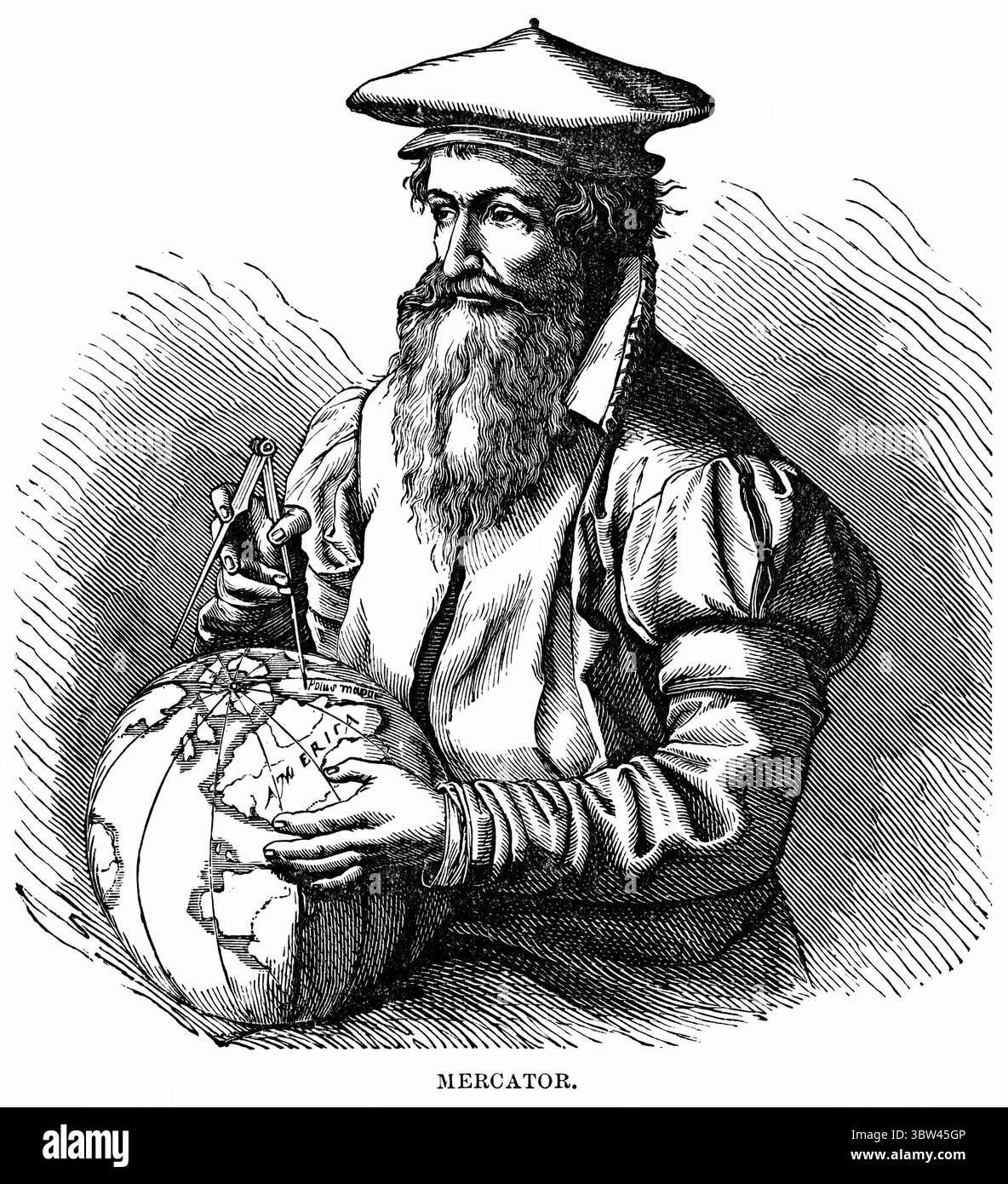 18 agosto 2019: Gerardus Mercator, Illustration, Ridpath's History of the World, volume III, di John Clark Ridpath, LL. D., Merrill & Baker Publishers, New York, 1897 (immagine di credito: © JT Vintage/Glasshouse via ZUMA Wire) Foto Stock