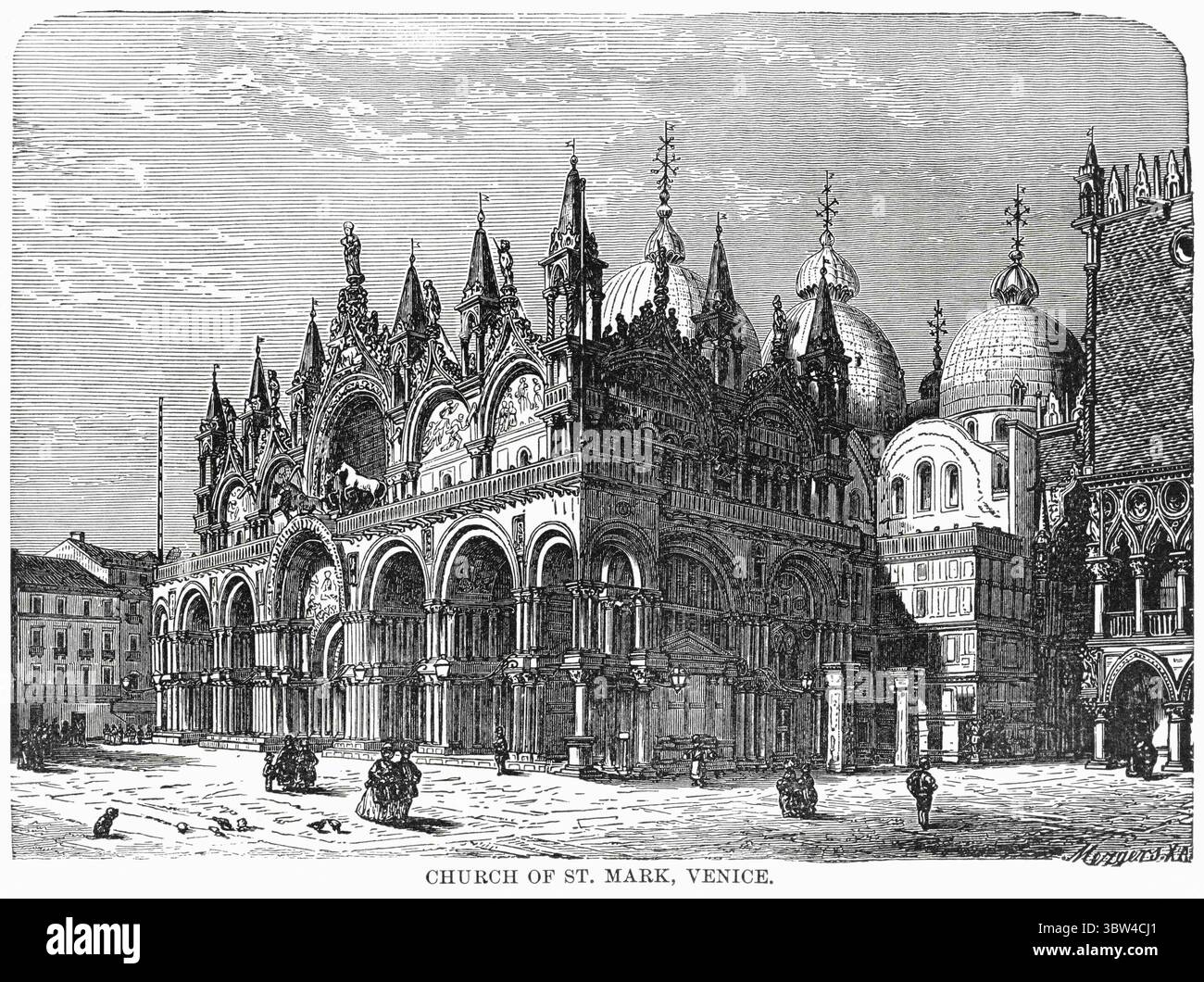 28 aprile 2020: Chiesa di San Marco, Venezia, illustrazione, storia del mondo di Ridpath, volume III, di John Clark Ridpath, LL. D., Merrill & Baker Publishers, New York, 1897 (immagine di credito: © JT Vintage/Glasshouse via ZUMA Wire) Foto Stock