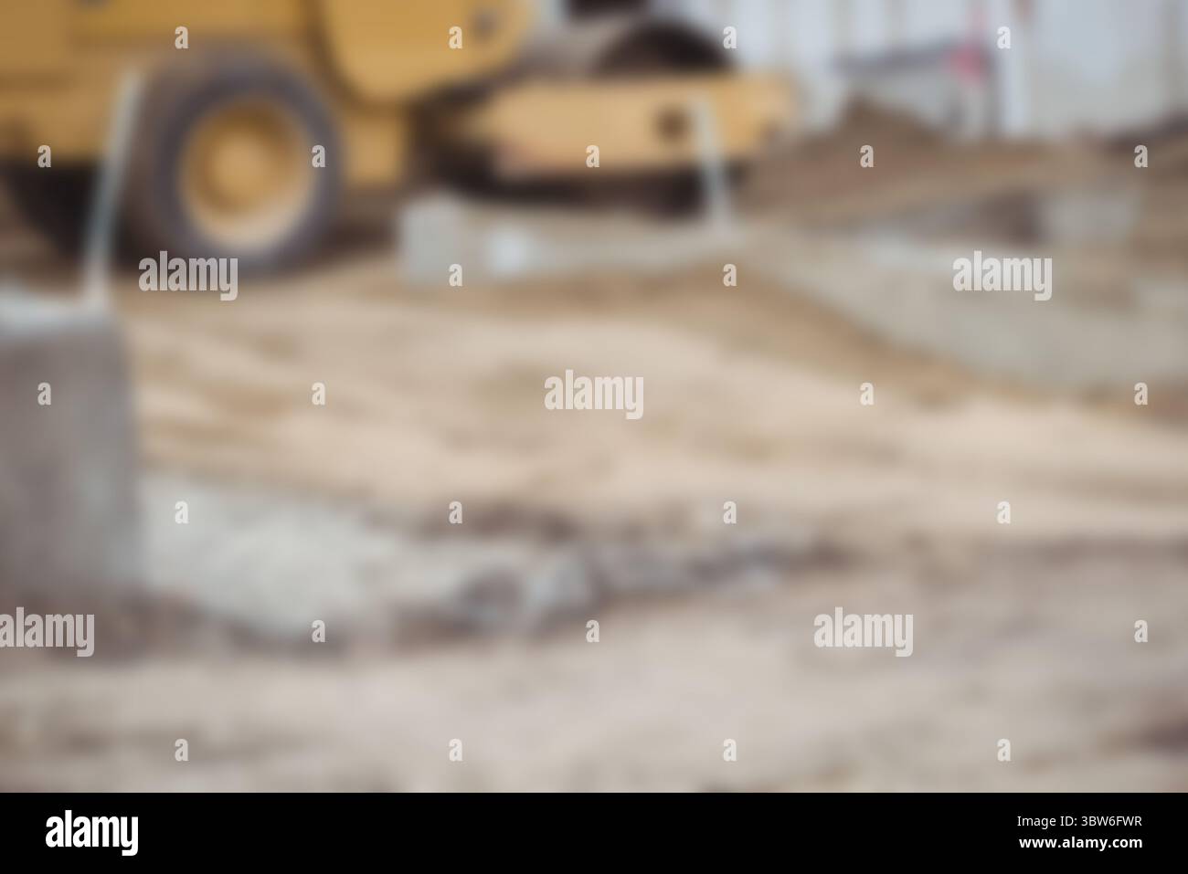 Bulldozer al sito in costruzione Foto Stock