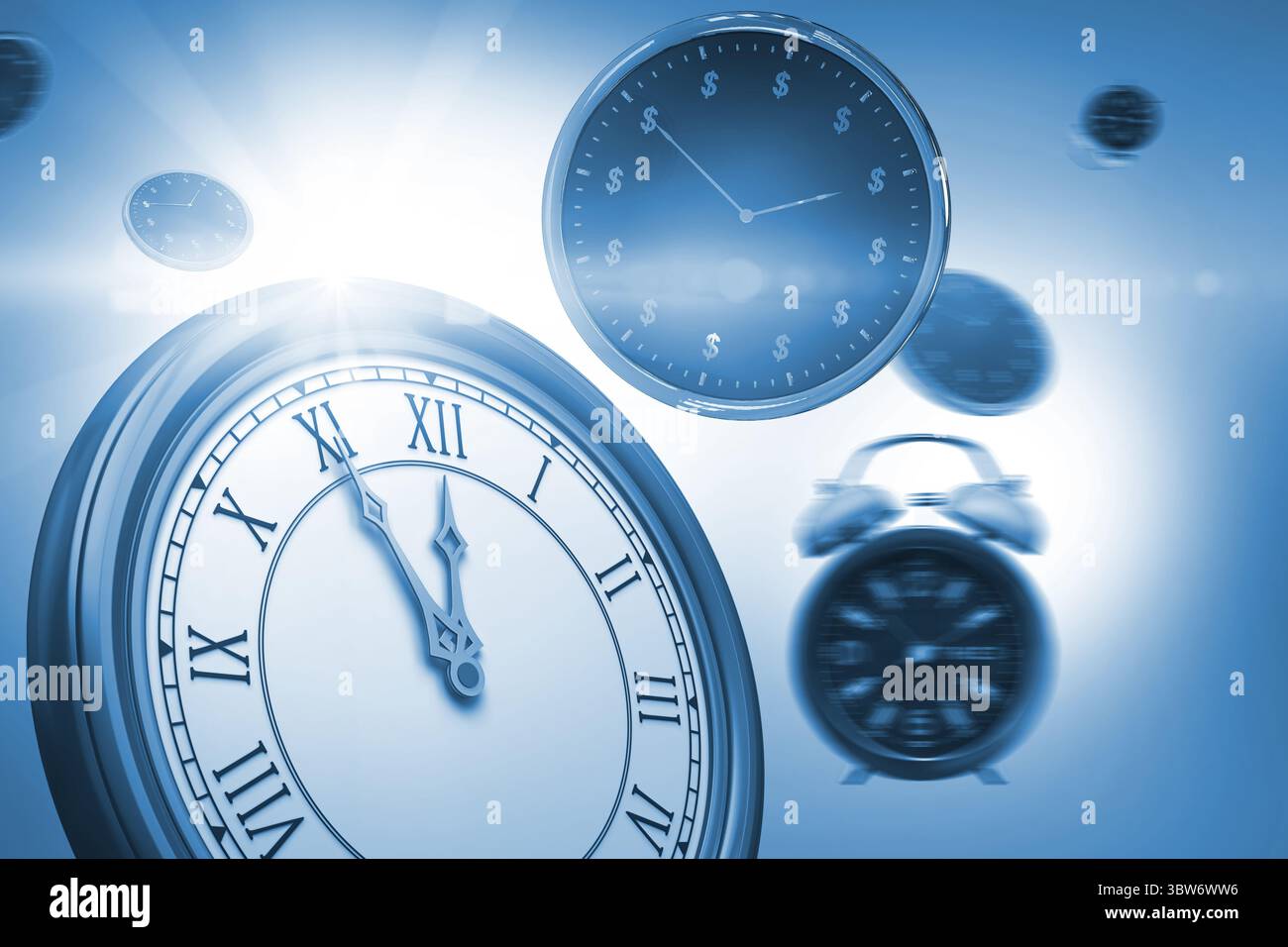 Immagine generata dal computer degli orologi Foto Stock