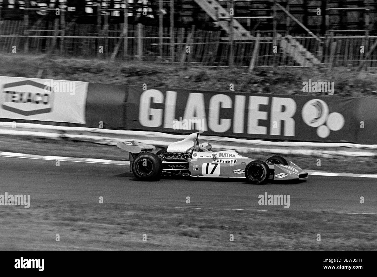 1972 - Chris Amon - Equipe Matra - John Player Gran Premio di Gran Bretagna - Brands Hatch, Kent, GBR Foto Stock
