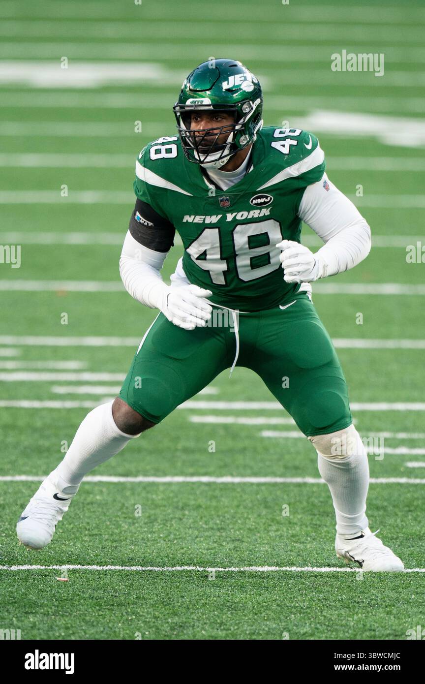 6 dicembre 2020, il linebacker dei New York Jets Jordan Jenkins (48) in azione durante la partita NFL tra i Las Vegas Raiders e i New York Jets al MetLife Stadium di East Rutherford, New Jersey. Christopher Szagola/CSM(immagine di credito: &Copy; Chris Szagola/CSM tramite filo ZUMA) Foto Stock