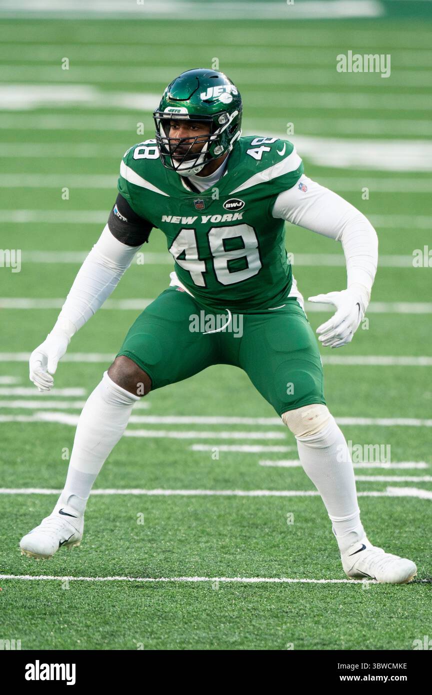 6 dicembre 2020, il linebacker dei New York Jets Jordan Jenkins (48) in azione durante la partita NFL tra i Las Vegas Raiders e i New York Jets al MetLife Stadium di East Rutherford, New Jersey. Christopher Szagola/CSM(immagine di credito: &Copy; Chris Szagola/CSM tramite filo ZUMA) Foto Stock