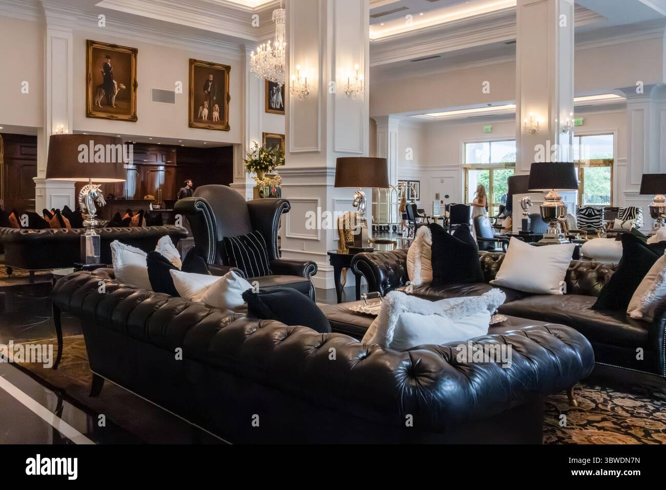 Lobby del lussuoso Hotel Equestre presso il World Equestrian Center di Ocala, Florida. (USA) Foto Stock