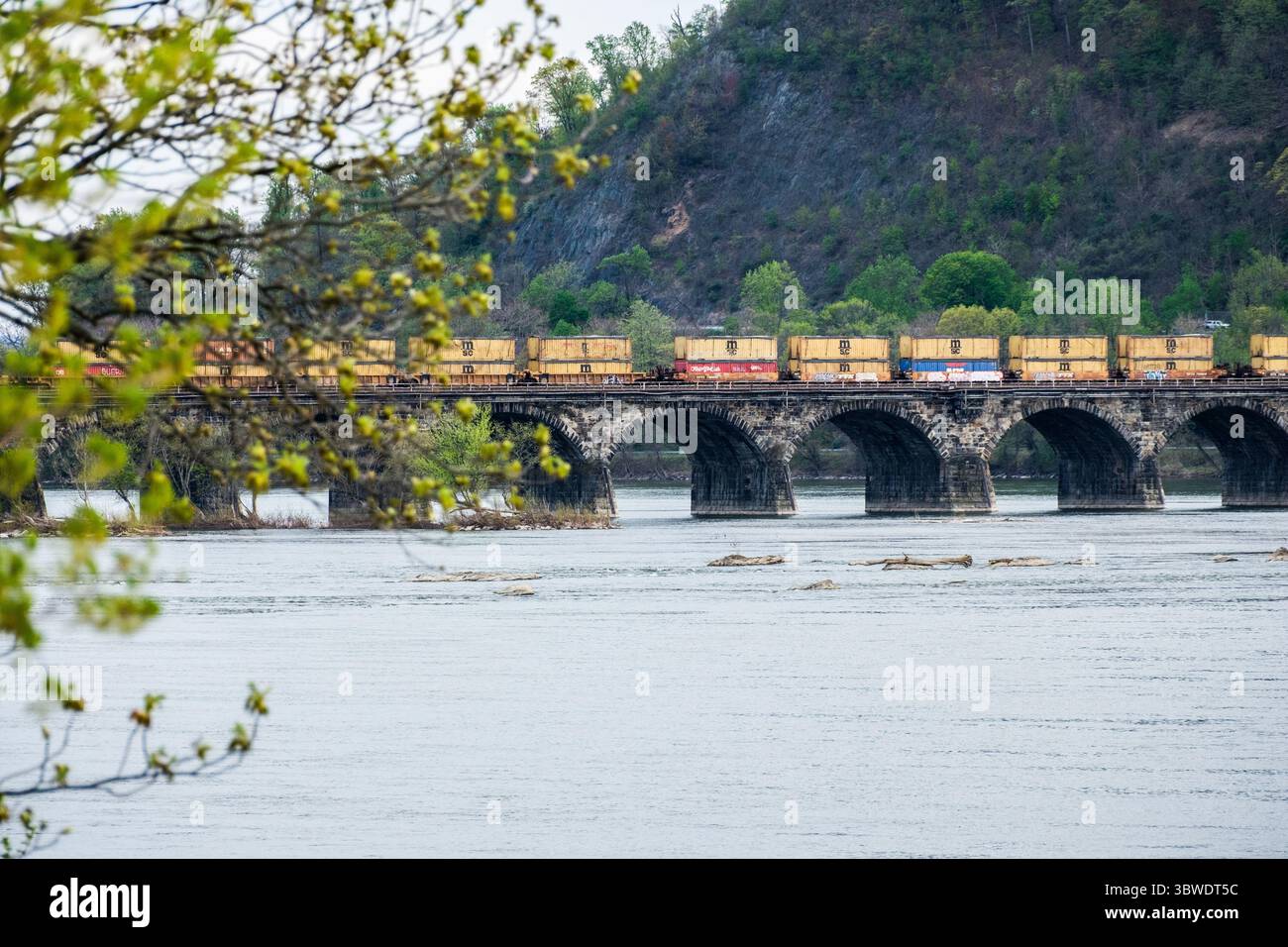 Rockville Bridge, vicino Harrisburg, Pennsylvania. Foto Stock