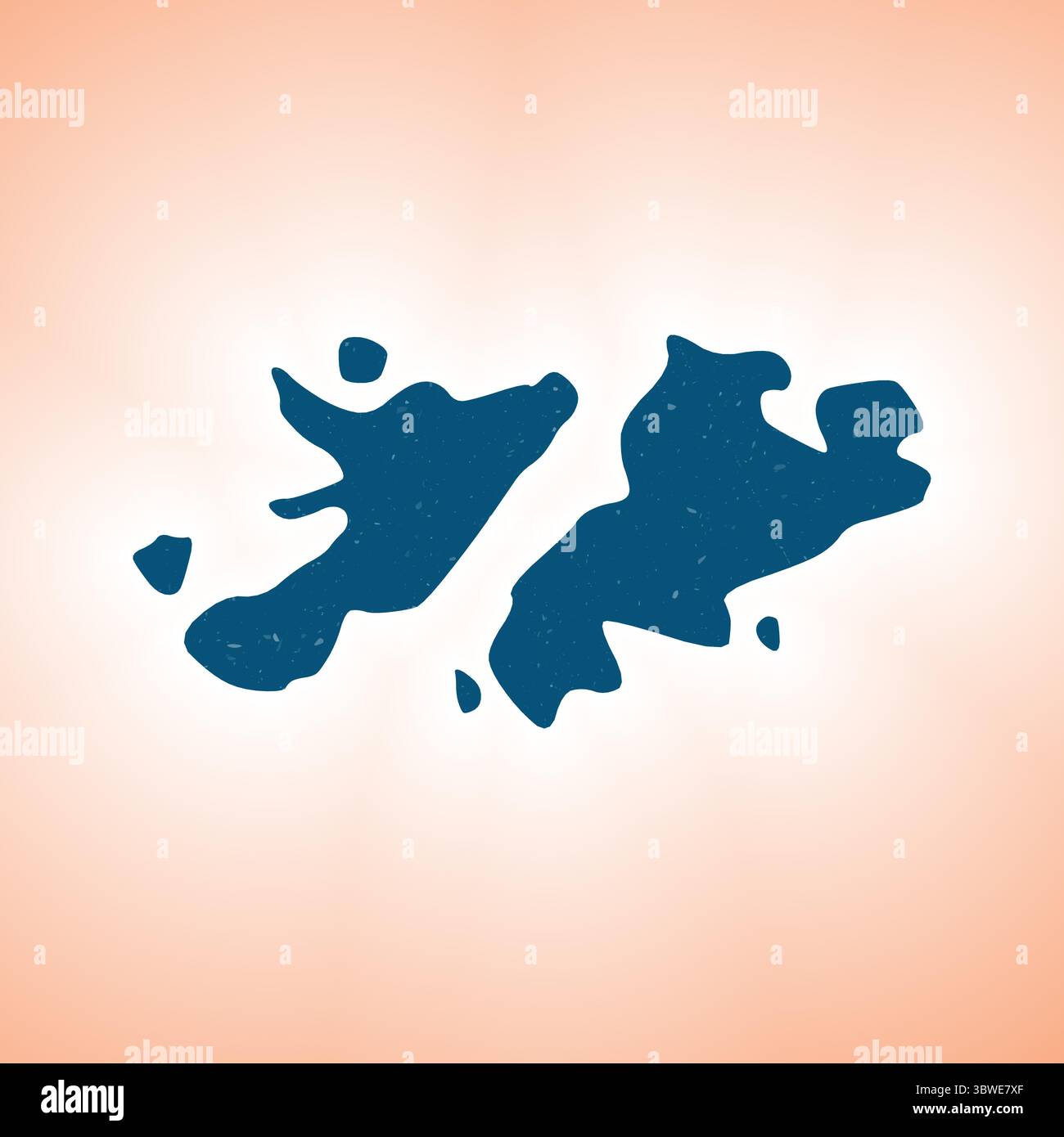 Forma delle Falkland su sfondo gradiente. Mappa del paese con trama graffio. Poster vibrante delle Falklands. Illustrazione vettoriale originale. Illustrazione Vettoriale