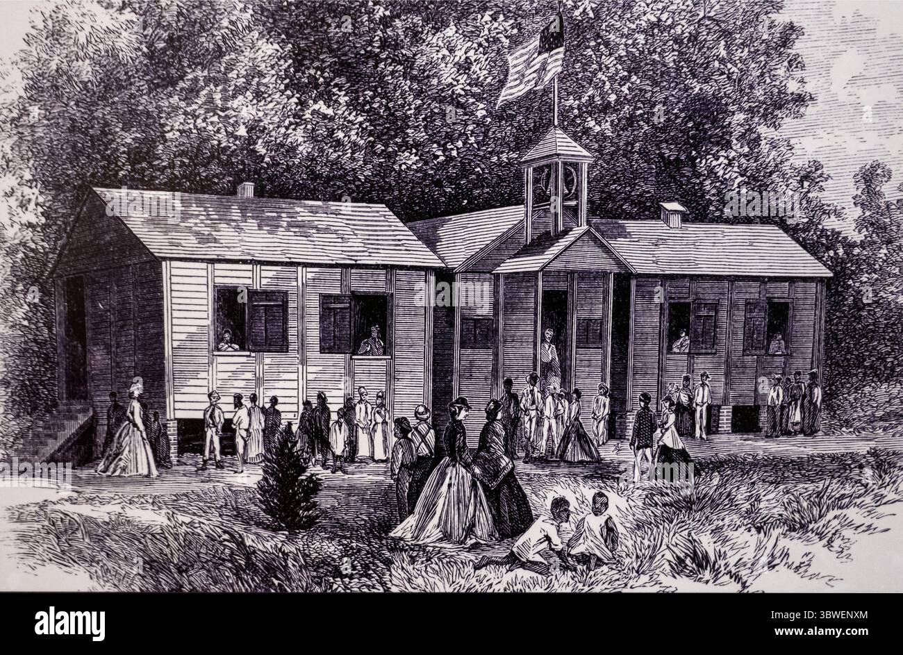Illustrazione della Sea-Island School n. 1 St. Helena Island South Carolina 1862 Foto Stock