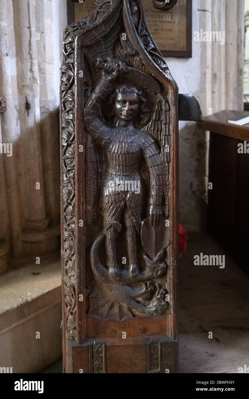 Dettagli interni St Marys Church Haverfordwest Pembrokeshire West Wales OK Foto Stock