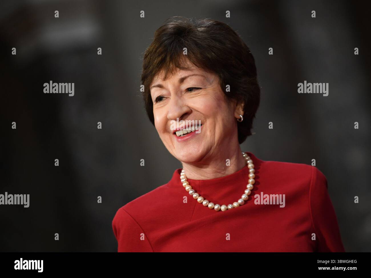 3 gennaio 2021, Washington, District of Columbia, USA: La senatrice degli Stati Uniti Susan Collins (Repubblicana del Maine), partecipa a un finto giuramento per il 117° Congresso con il Vice Presidente Mike Pence, nelle Old Senate Chambers presso il Campidoglio degli Stati Uniti a Washington DC domenica 3 gennaio 2021 (immagine di credito: © Kevin Dietsch - Pool via CNP/CNP via ZUMA Wire) Foto Stock