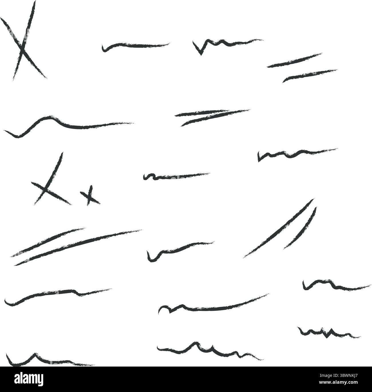 Il motivo a linee e incroci semplici in bianco e nero fornisce un design o uno sfondo astratto, uno schizzo disegnato a mano, uno stile minimalista, uno sfondo trasparente Illustrazione Vettoriale