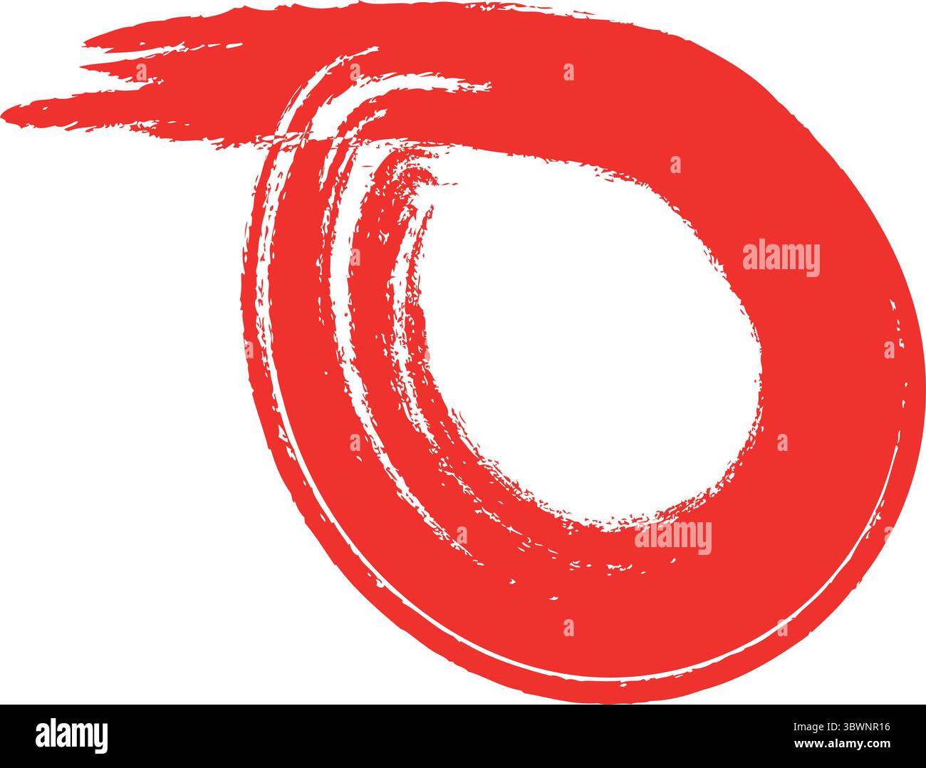Il vortice rosso dinamico della pennellata, simbolo di energia, movimento e stile artistico moderno Illustrazione Vettoriale