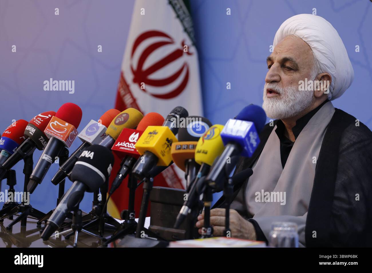 17 settembre 2017, Teheran, Iran: Questa foto mostra il nuovo capo dell'autorità giudiziaria iraniana, GHOLAMHOSSEIN MOHSENI EJEI. Mohseni-Ejei è stato nominato capo dell'autorità giudiziaria dal supremo leader iraniano, l'Ayatollah Ali Khamenei, in sostituzione del presidente eletto Ebrahim Raisi, che dovrebbe assumere l'incarico all'inizio di agosto. (Immagine di credito: © Rouzbeh Fouladi/ZUMA Wire) Foto Stock