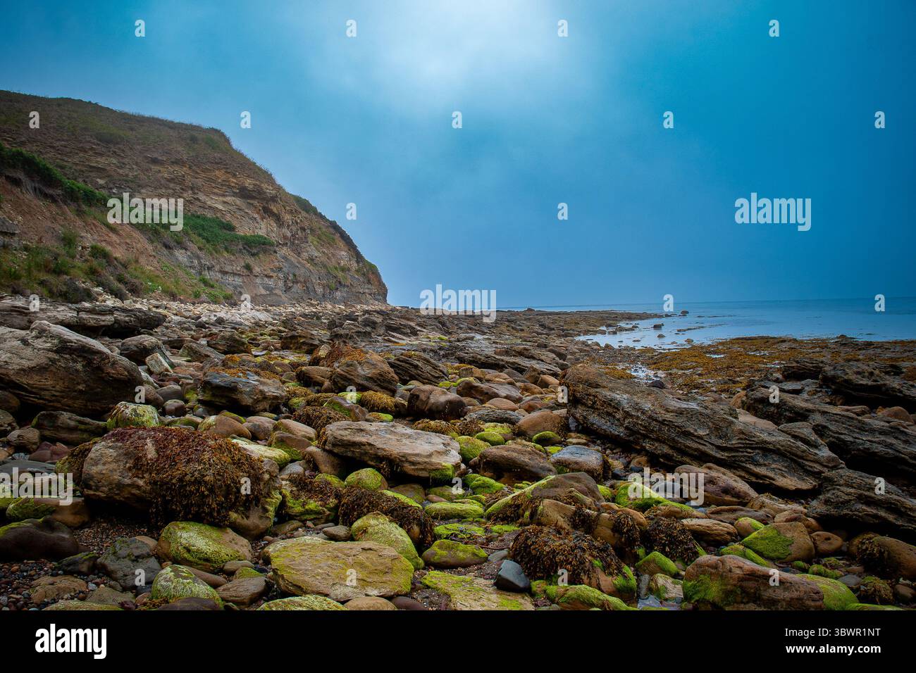 Burniston Bay, costa dello Yorkshire orientale. Foto Stock