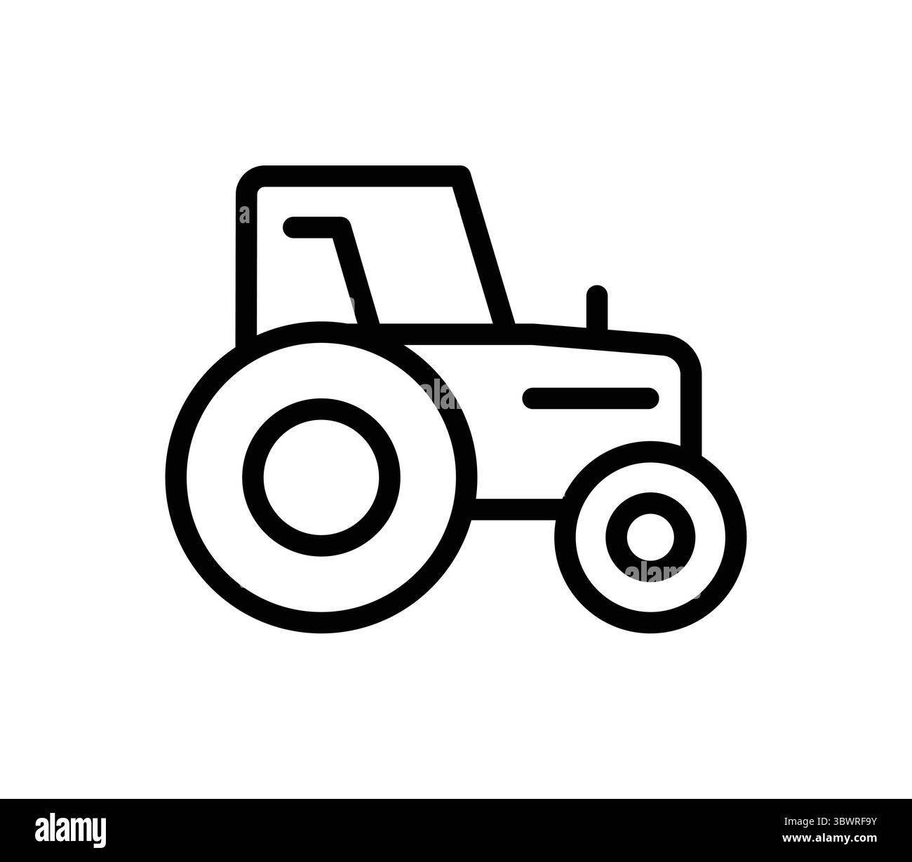Icona minimalista del trattore perfetta per i temi agricoli. Ideale per progetti relativi all'agricoltura, alla vita rurale, ai macchinari e al lavoro all'aperto. Illustrazione Vettoriale