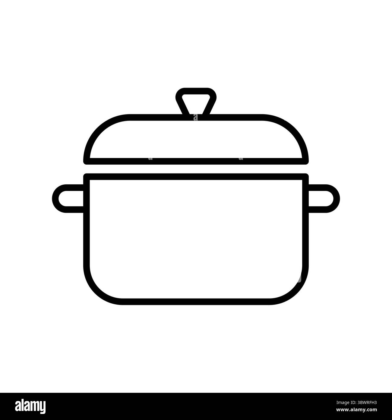 Questa immagine mostra un disegno minimalista di una pentola da cucina con coperchio. Perfetto per progetti a tema culinario, offre elementi di design versatili Illustrazione Vettoriale