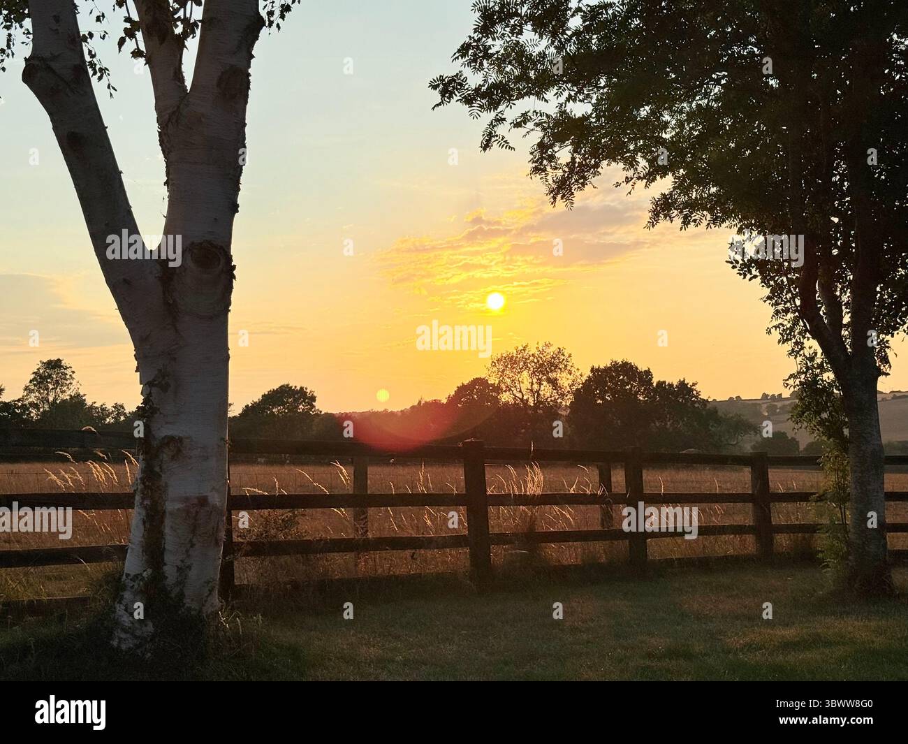 Vista DEL TRAMONTO sulle fattorie di Rutland, Regno Unito. Foto: Tony Gale Foto Stock