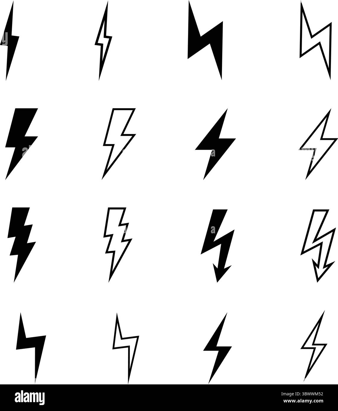 Set di icone thunderbolts | icone Lightning Illustrazione Vettoriale