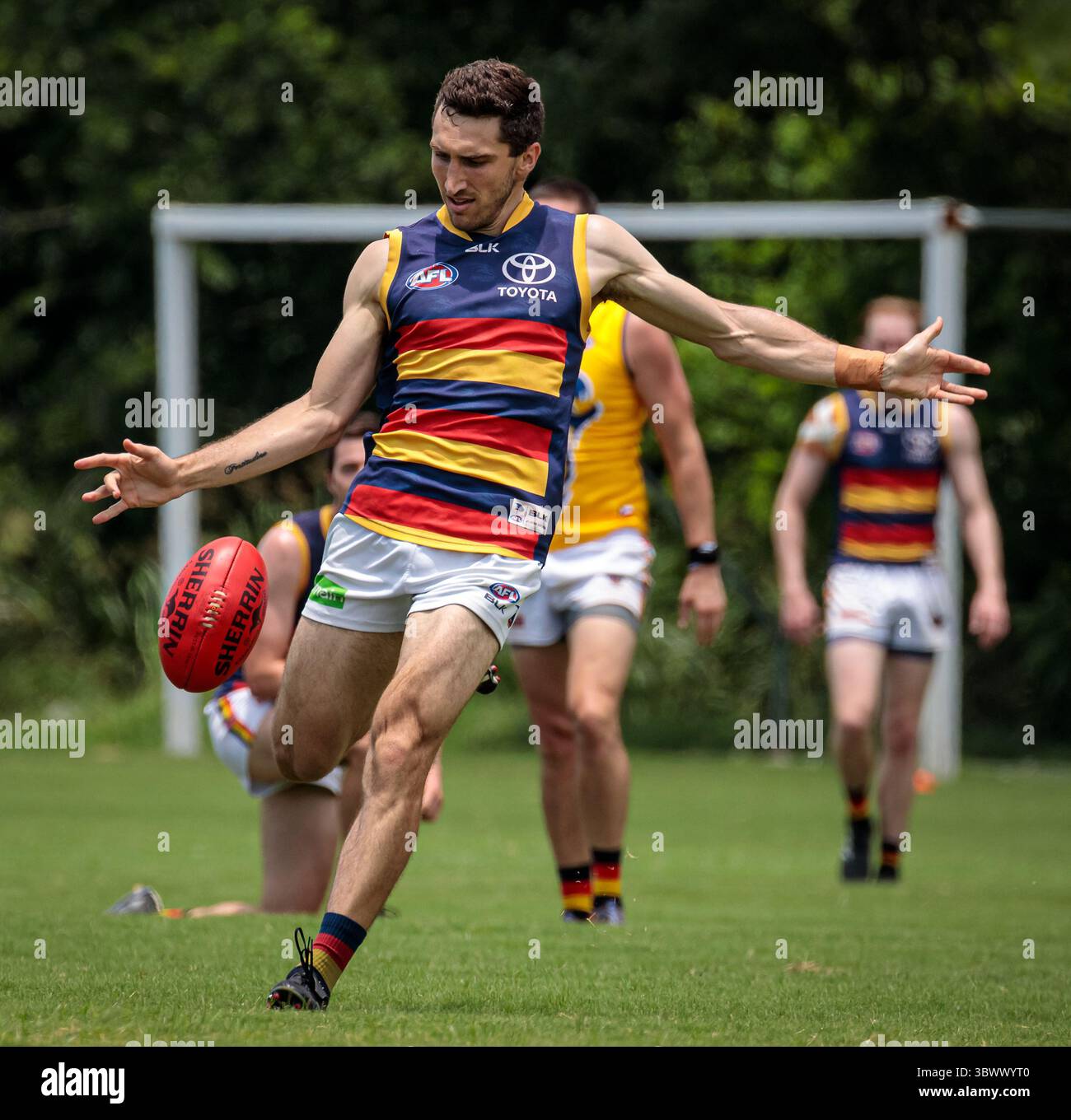 12 giugno 2021, Austin, Texas, Stati Uniti: Partita della United States Australian Football League tra i dingo Austin Crows e Dallas all'Onion Creek Soccer Complex di Austin, Texas. (Immagine di credito: © Ralph Arvesen/ZUMA Press) Foto Stock
