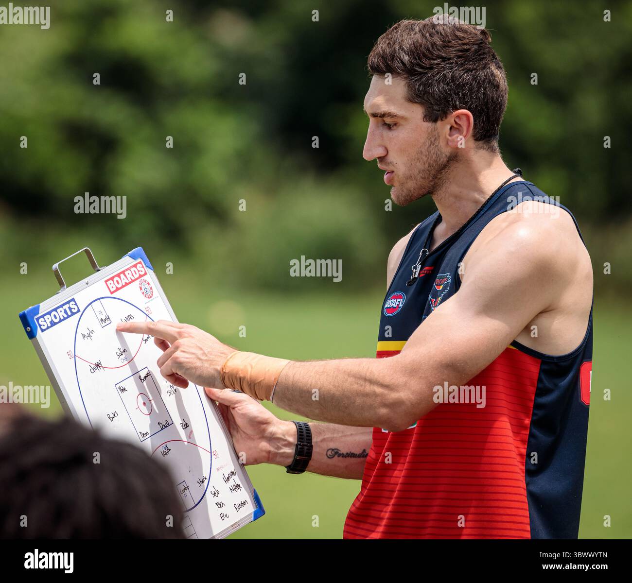 12 giugno 2021, Austin, Texas, Stati Uniti: Partita della United States Australian Football League tra i dingo Austin Crows e Dallas all'Onion Creek Soccer Complex di Austin, Texas. (Immagine di credito: © Ralph Arvesen/ZUMA Press) Foto Stock