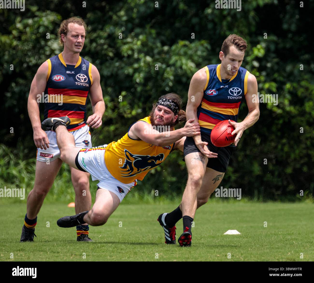 12 giugno 2021, Austin, Texas, Stati Uniti: Partita della United States Australian Football League tra i dingo Austin Crows e Dallas all'Onion Creek Soccer Complex di Austin, Texas. (Immagine di credito: © Ralph Arvesen/ZUMA Press) Foto Stock