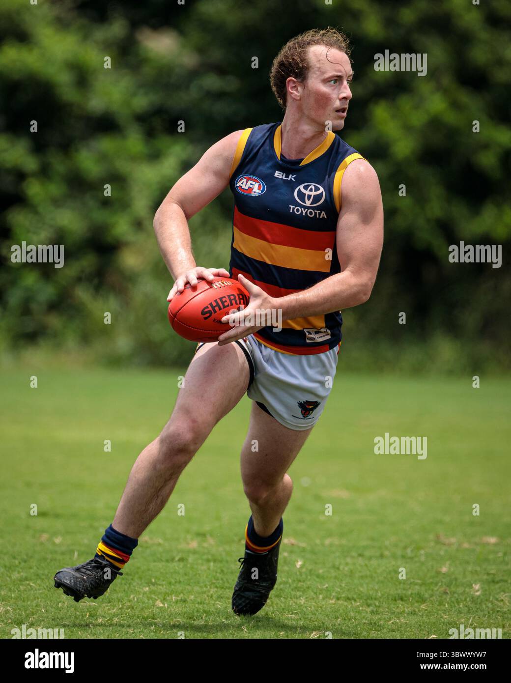 12 giugno 2021, Austin, Texas, Stati Uniti: Partita della United States Australian Football League tra i dingo Austin Crows e Dallas all'Onion Creek Soccer Complex di Austin, Texas. (Immagine di credito: © Ralph Arvesen/ZUMA Press) Foto Stock
