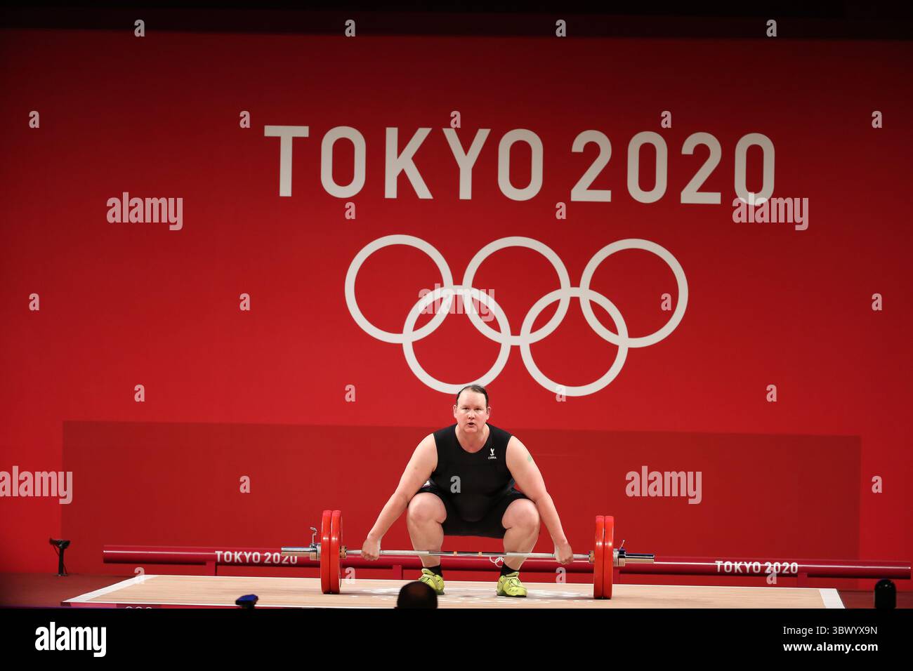 2 agosto 2021, Tokyo, Giappone: Laurel HUBBARD della nuova Zelanda fa la storia diventando la prima atleta apertamente transgender a competere alle Olimpiadi durante il Women's Weightlifting +87kg Group A al Tokyo International Forum il 2 agosto 2021 a Tokyo, Giappone (immagine di credito: © Mickael Chavet via ZUMA Press Wire) Foto Stock
