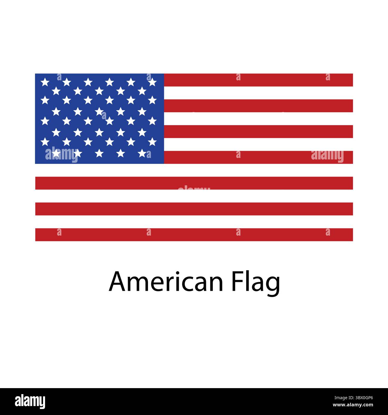 Illustrazione del disegno a mano American Flag disegno basato su vettore Illustrazione Vettoriale