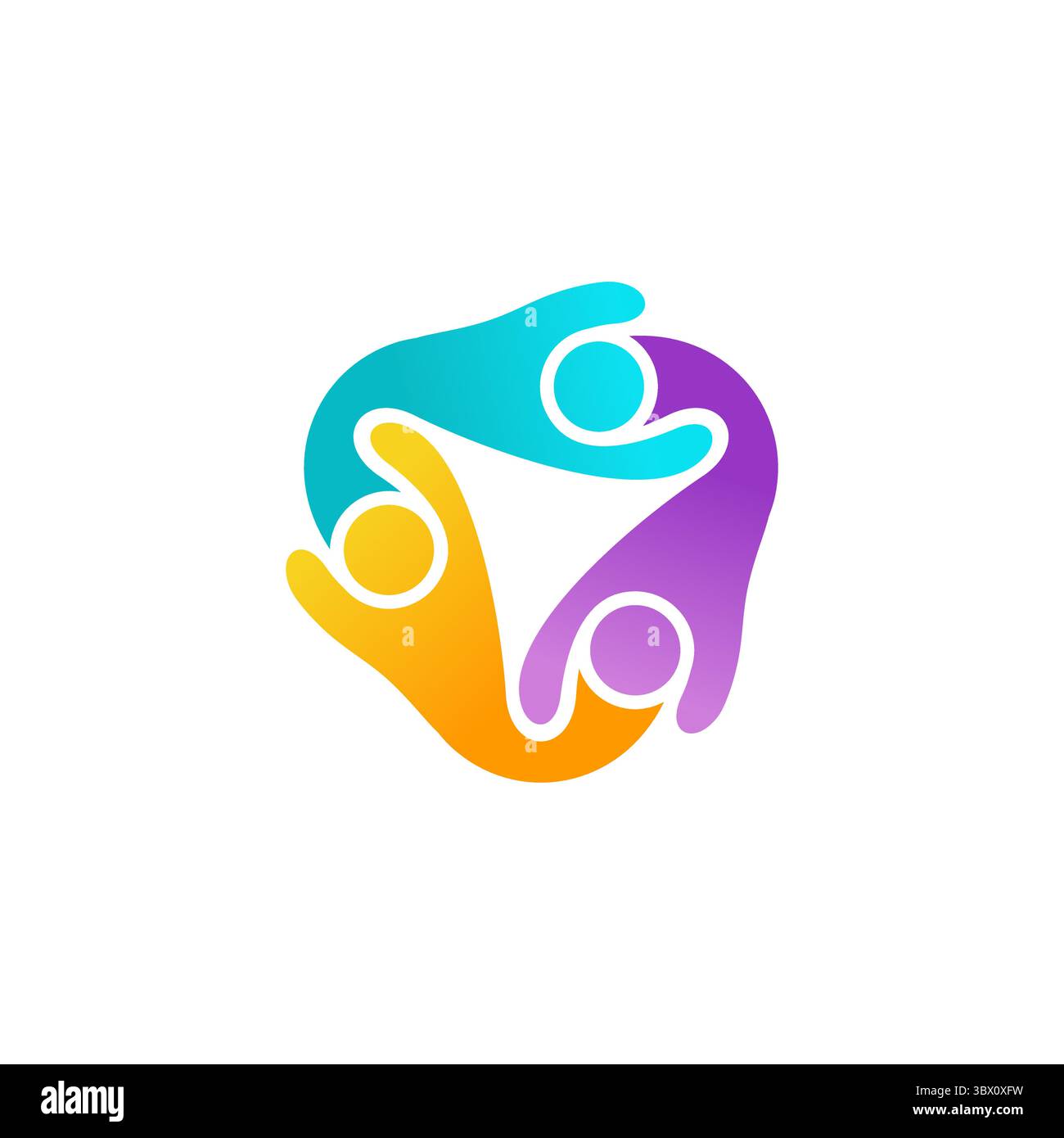 persone simbolo del logo del lavoro di squadra globale bambini moderni icona di connessione del team design vettoriale Illustrazione Vettoriale