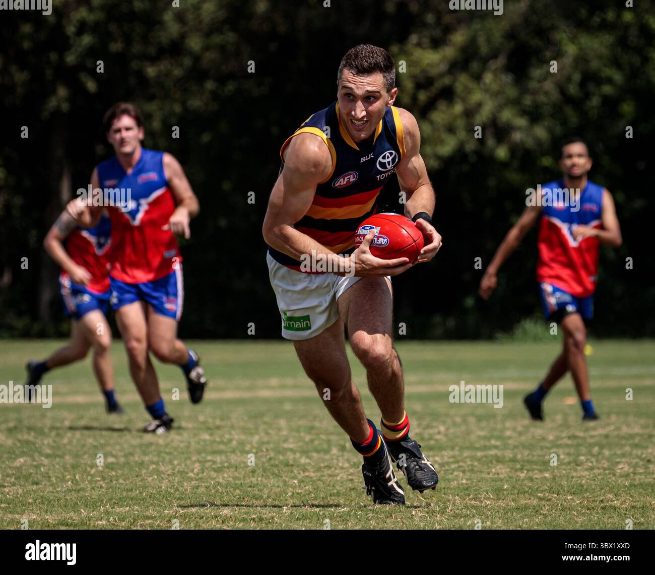 31 luglio 2021, Austin, Texas, Stati Uniti: Partita della United States Australian Football League tra gli Austin Crows e gli Houston Lonestars all'Onion Creek Soccer Complex di Austin, Texas. (Immagine di credito: © Ralph Arvesen/ZUMA Press) Foto Stock