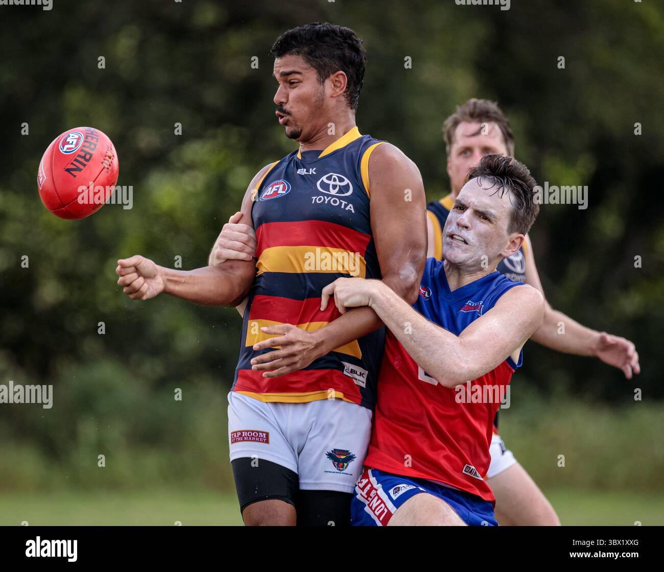 31 luglio 2021, Austin, Texas, Stati Uniti: Partita della United States Australian Football League tra gli Austin Crows e gli Houston Lonestars all'Onion Creek Soccer Complex di Austin, Texas. (Immagine di credito: © Ralph Arvesen/ZUMA Press) Foto Stock