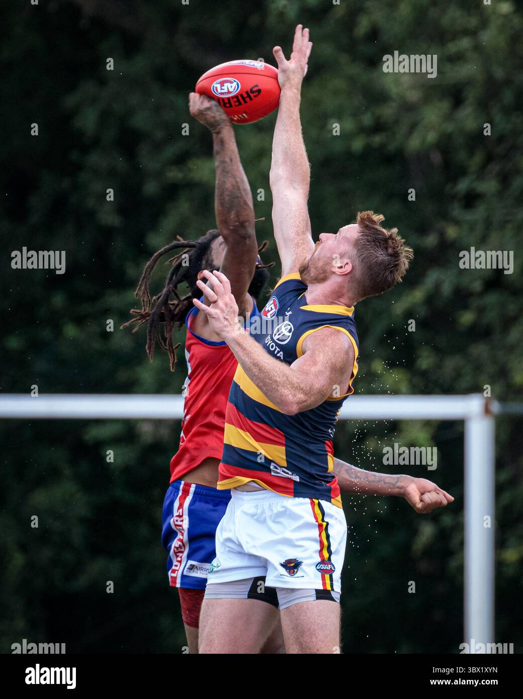 31 luglio 2021, Austin, Texas, Stati Uniti: Partita della United States Australian Football League tra gli Austin Crows e gli Houston Lonestars all'Onion Creek Soccer Complex di Austin, Texas. (Immagine di credito: © Ralph Arvesen/ZUMA Press) Foto Stock