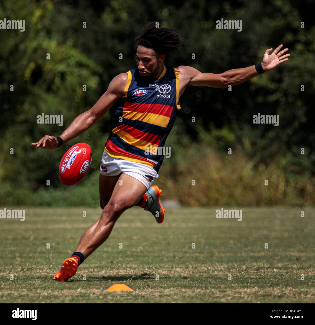 31 luglio 2021, Austin, Texas, Stati Uniti: Partita della United States Australian Football League tra gli Austin Crows e gli Houston Lonestars all'Onion Creek Soccer Complex di Austin, Texas. (Immagine di credito: © Ralph Arvesen/ZUMA Press) Foto Stock