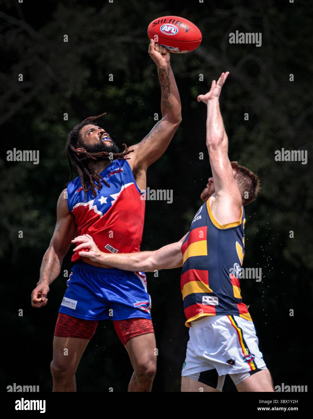 31 luglio 2021, Austin, Texas, Stati Uniti: Partita della United States Australian Football League tra gli Austin Crows e gli Houston Lonestars all'Onion Creek Soccer Complex di Austin, Texas. (Immagine di credito: © Ralph Arvesen/ZUMA Press) Foto Stock