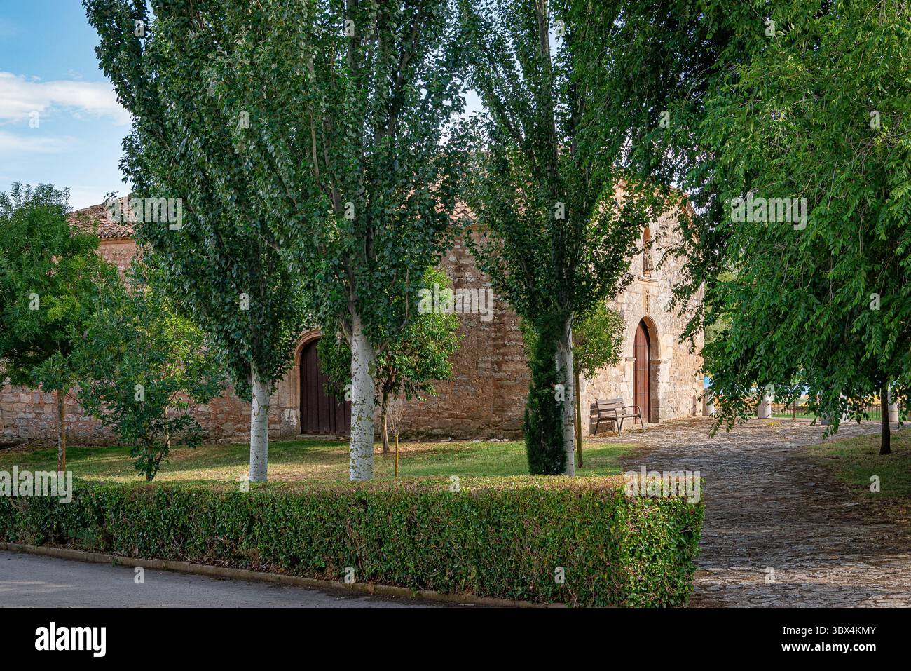 Il giardino di Miguel Delibes a Santa María del campo, Burgos, Spagna. Foto Stock