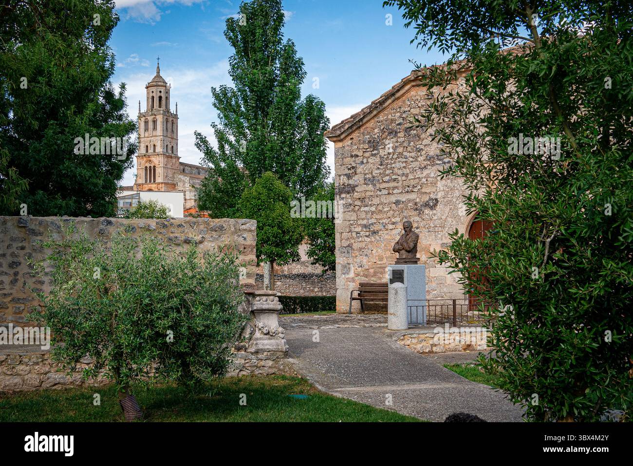 Il giardino di Miguel Delibes a Santa María del campo, Burgos, Spagna. Foto Stock
