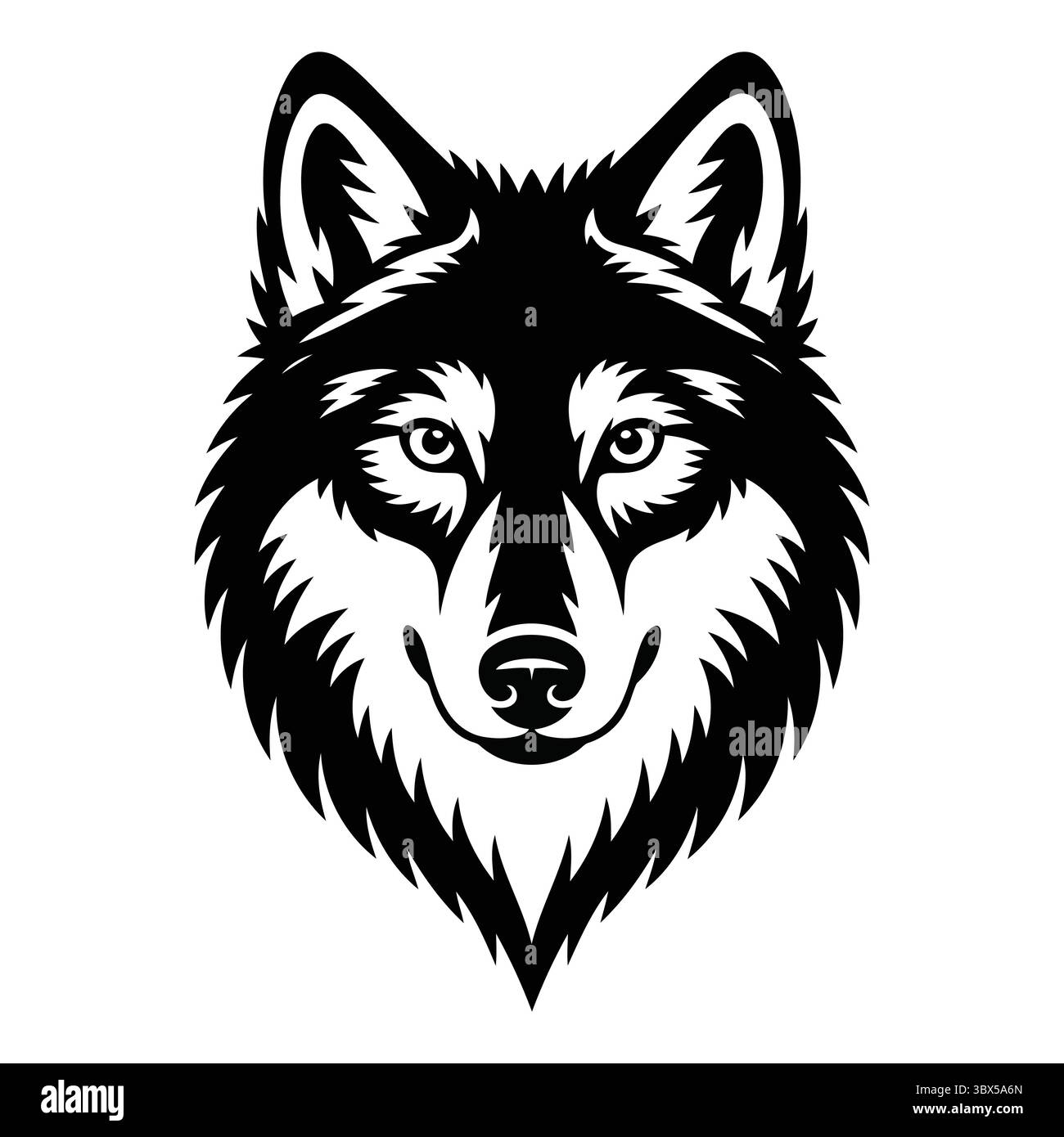 "Illustrazione della testa Wolf stilizzata" Illustrazione Vettoriale