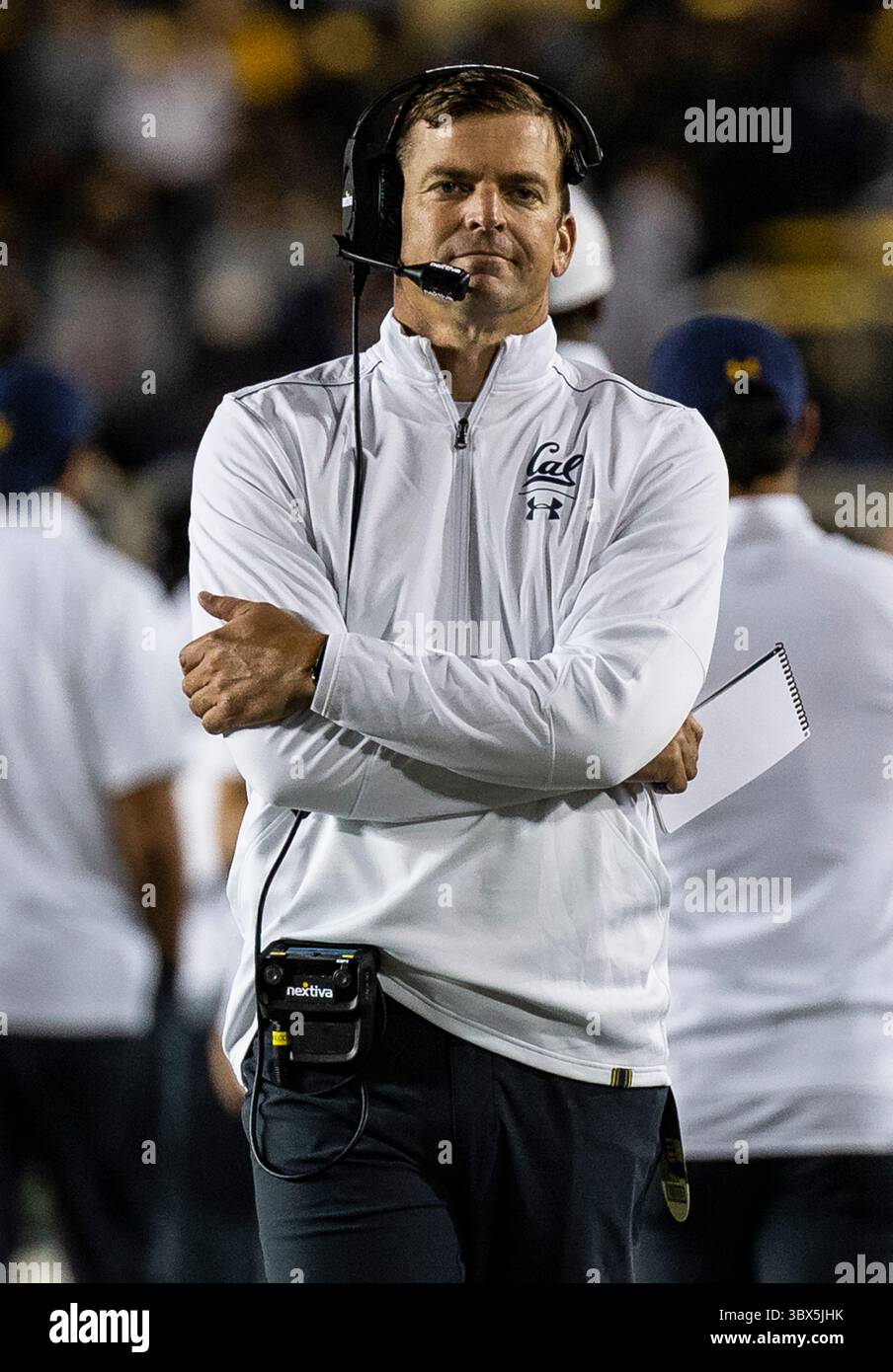 4 settembre 2021 Berkeley, CA USA, allenatore della California Justin Wilcox a bordo campo durante la partita di football NCAA tra Nevada Wolf Pack e California Golden Bears. La California perse 17-22 dal FTX Field al California Memorial Stadium. Thurman James/CSM(immagine di credito: &Copy; Thurman James/CSM tramite cavo ZUMA) Foto Stock