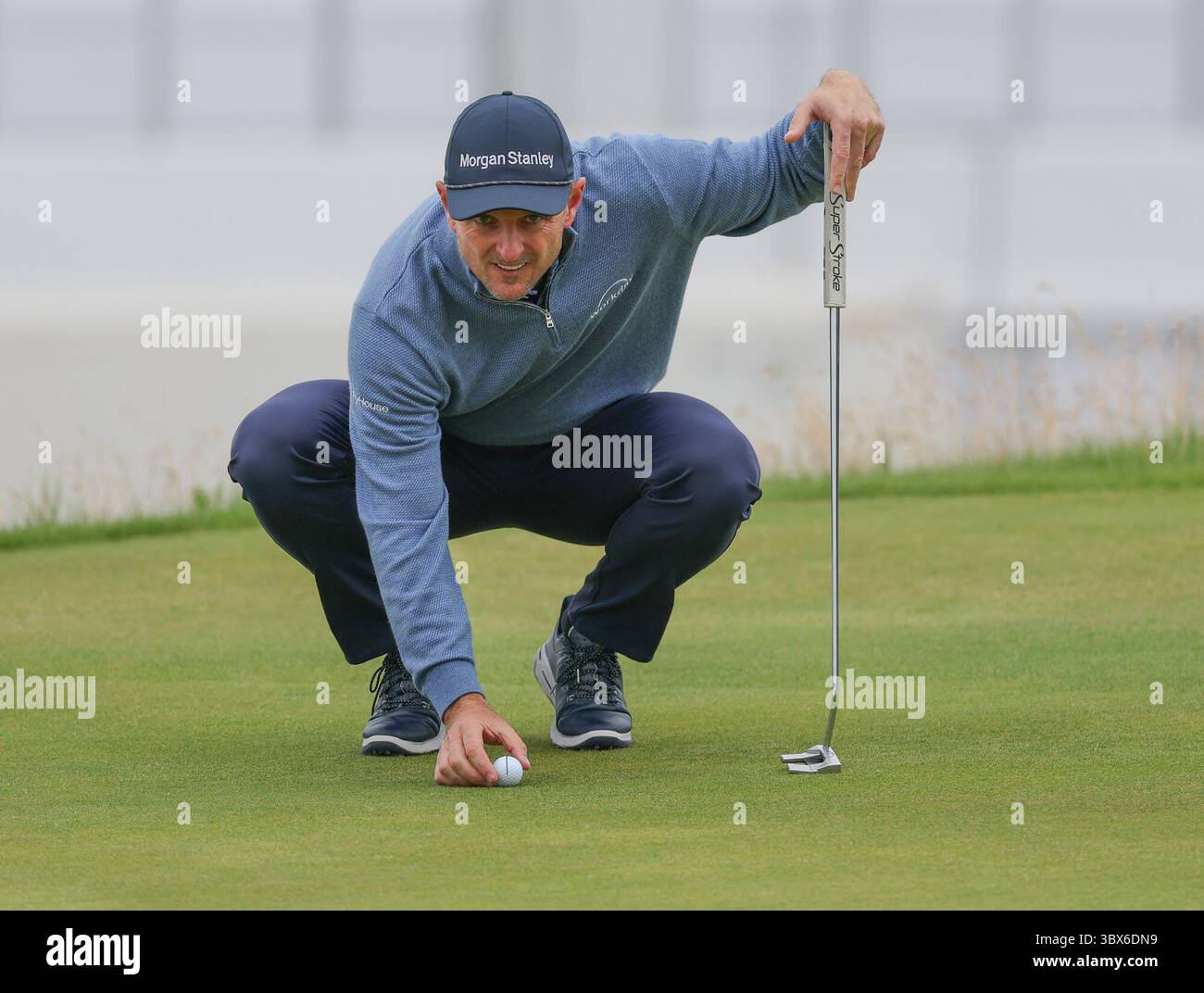 Justin Rose è uscito il primo giorno di campionato del 153° Open Golf Championship presso Royal Portrush Desmond Loughery pacemaker press Credit: MB Media Solutions/Alamy Live News Foto Stock