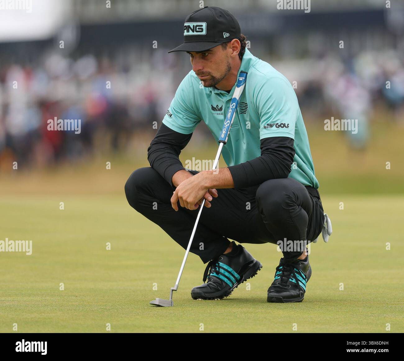Bryan Newman esce il primo giorno di campionato del 153° Open Golf Championship al Royal Portrush Desmond Loughery pacemaker press Credit: MB Media Solutions/Alamy Live News Foto Stock